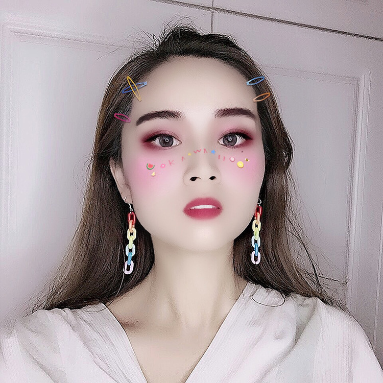 Винтажная акриловая пластиковая цепочка с радужной пряжкой