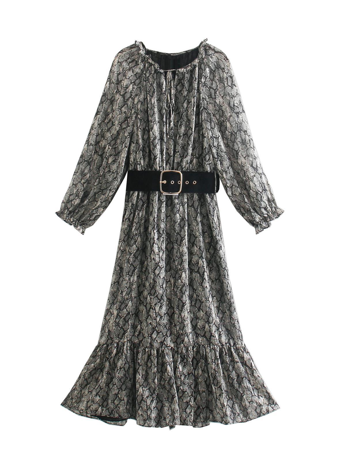 Long Sleeve Lapel Princess Dress