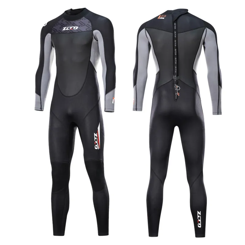 Thicken Warm Deep Snorkeling Surfing Suit Swimsuit - Grey