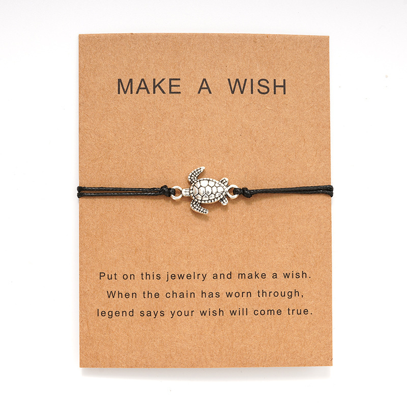 European And American Retro Wax Thread Woven Adjustable Tortoise Bracelet Bracelet