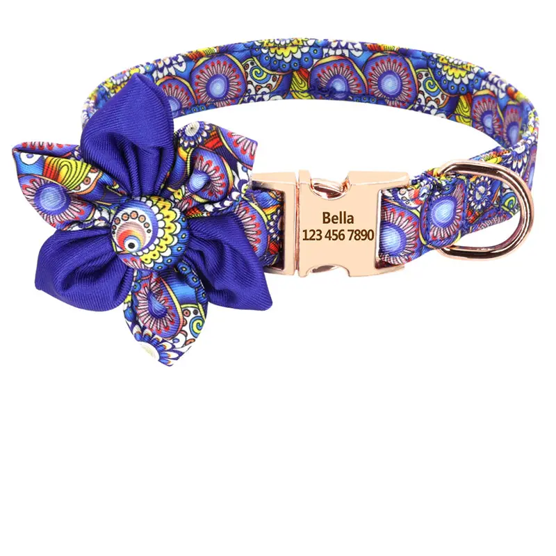 Fashion Printed Dog Collar Personalized Nylon Custom