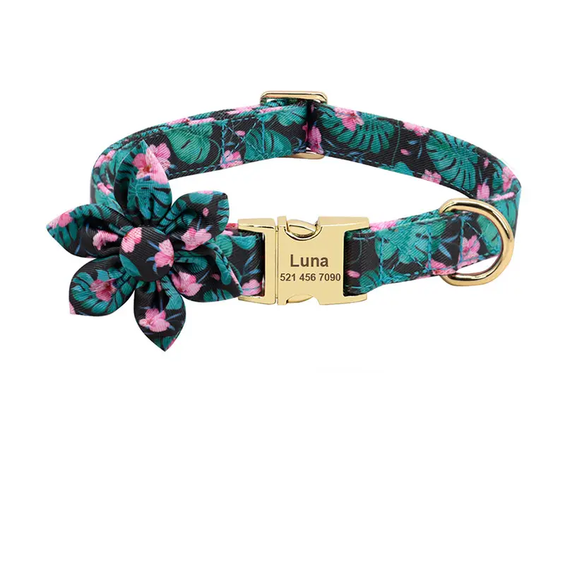 Fashion Printed Dog Collar Personalized Nylon Custom