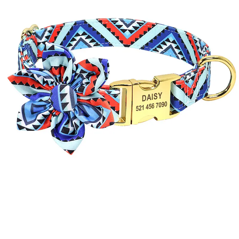 Fashion Printed Dog Collar Personalized Nylon Custom