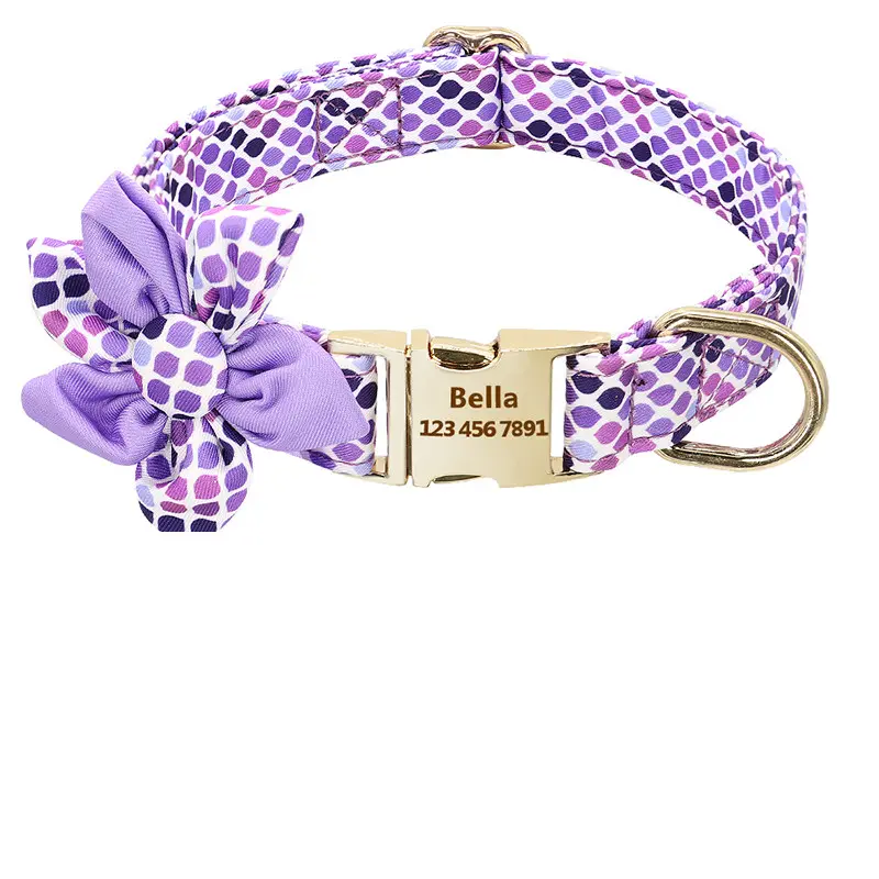 Fashion Printed Dog Collar Personalized Nylon Custom