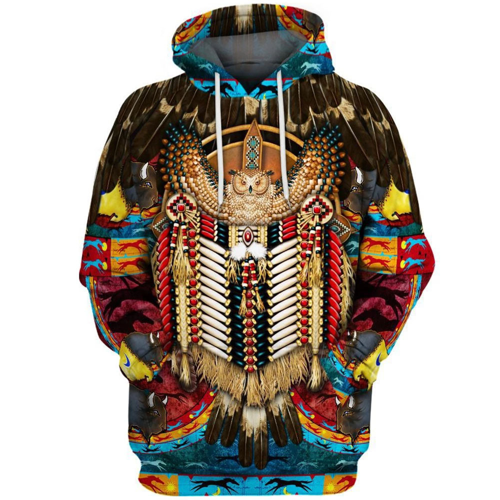 Fashionably Casual Digital Print Loose - fitting Hoodie