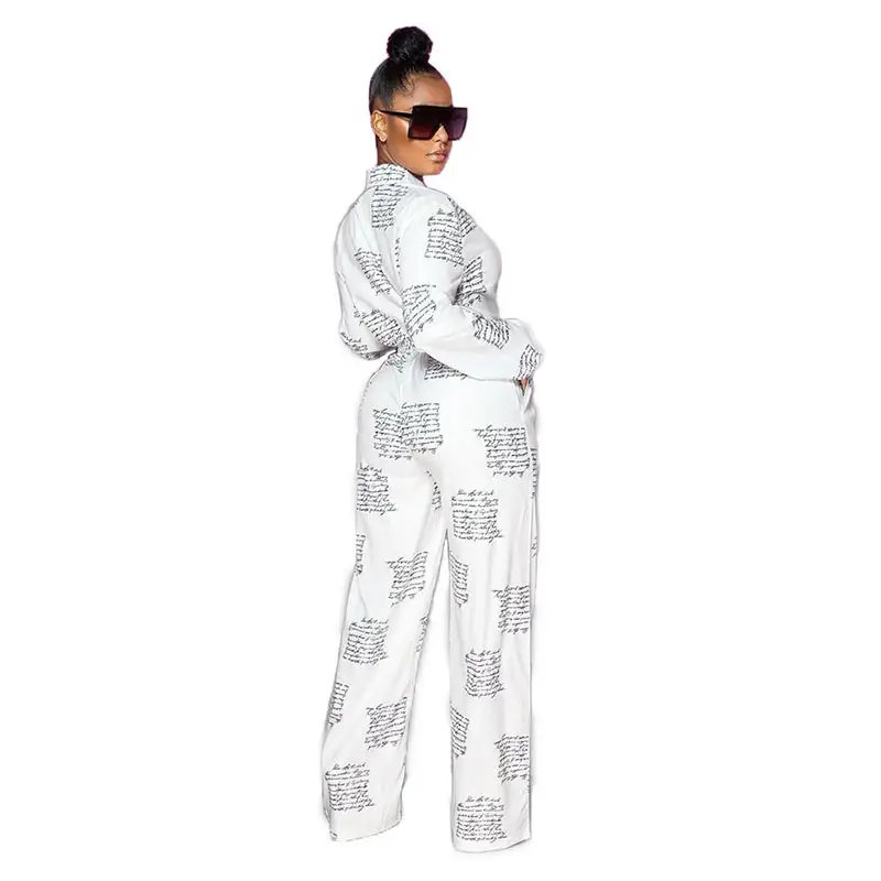 Fashion Women's Letter Printing Casual Jumpsuit