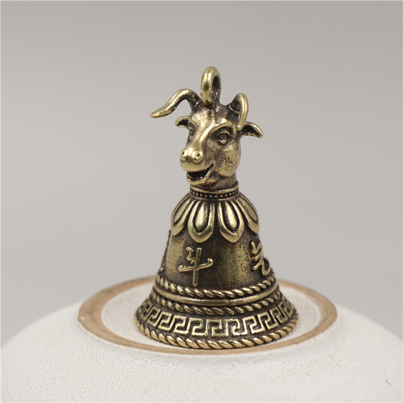 Pure brass bell zodiac key pendant zodiac copper bell