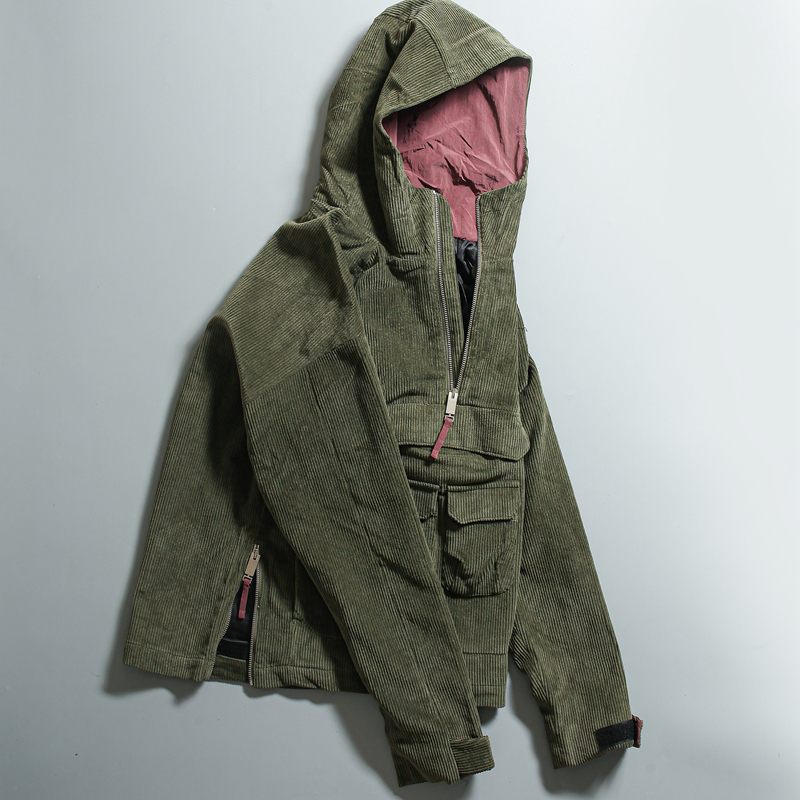 Thick Cotton Half-Zip Hooded Pullover Coat