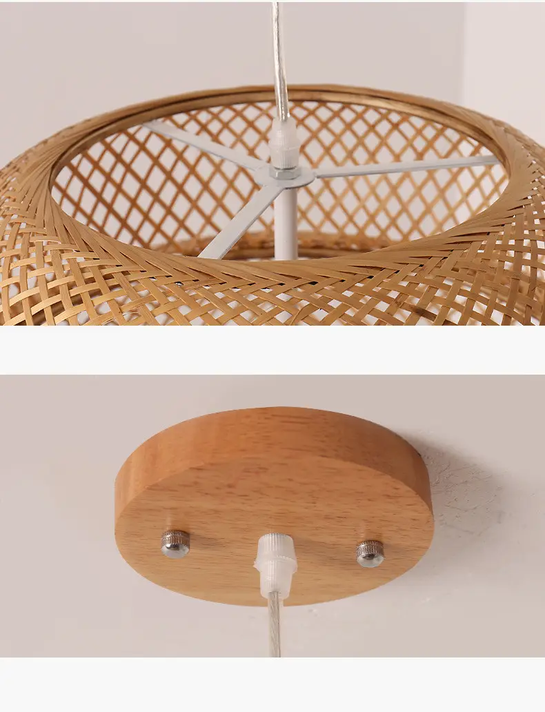 Nordic Bamboo Weaving B&B Inn Art Chandelier