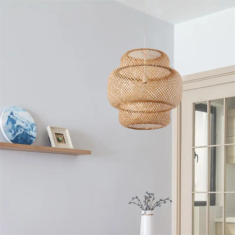 Nordic Bamboo Weaving B&B Inn Art Chandelier
