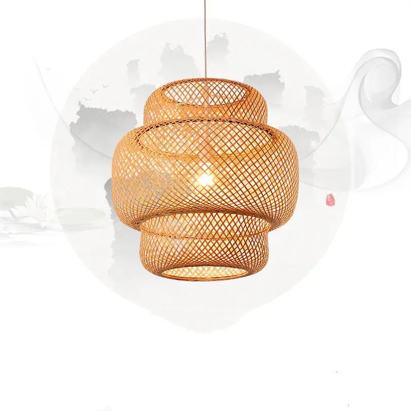 Nordic Bamboo Weaving B&B Inn Art Chandelier