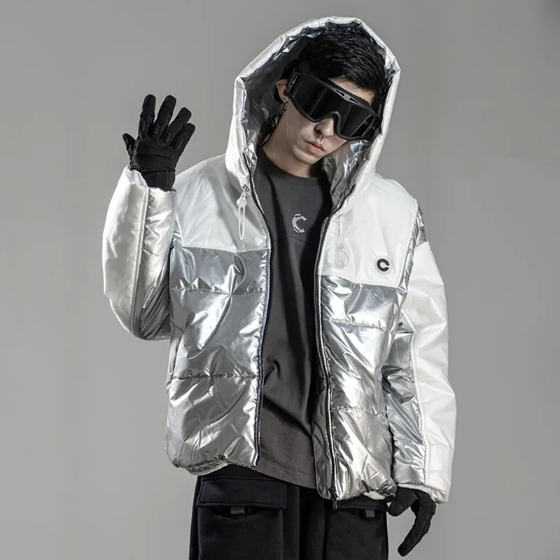 Patched and Thickened Cotton Padded Jacket for Men