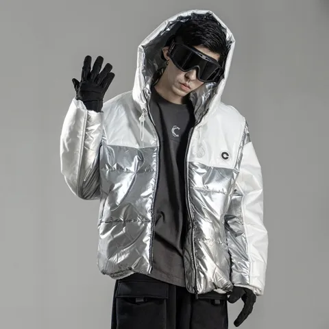 Patched and Thickened Cotton Padded Jacket for Men