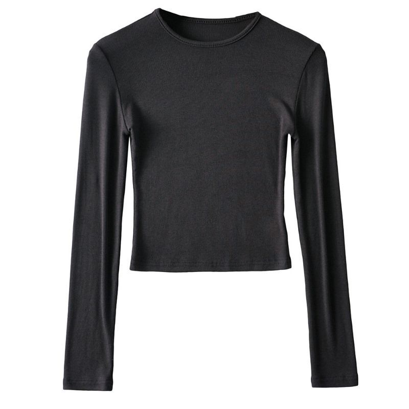 Title 4, Turtleneck Round Neck Long Sleeve Slim Fit Shor...