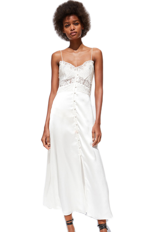 Women's Simple Temperament Silk Satin Texture Underwear Dress