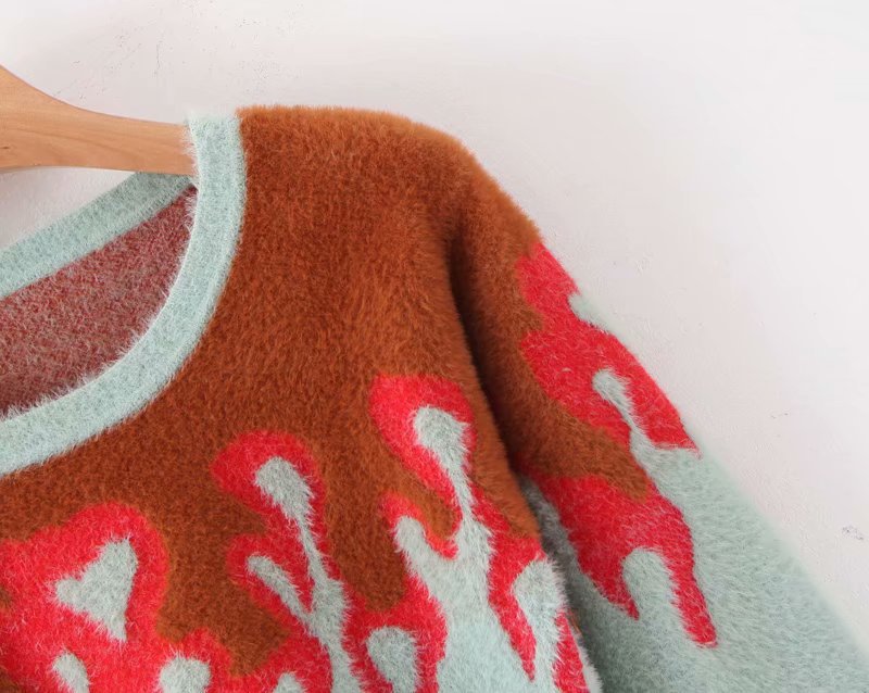 Faux Mink Pullover Short Pullover Sweater