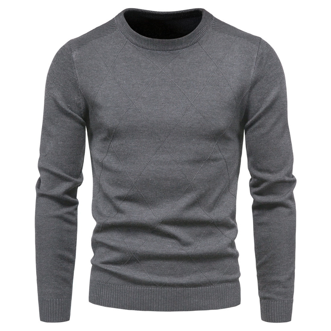 Men's Diamond Check Sweater Bottoming Shirt