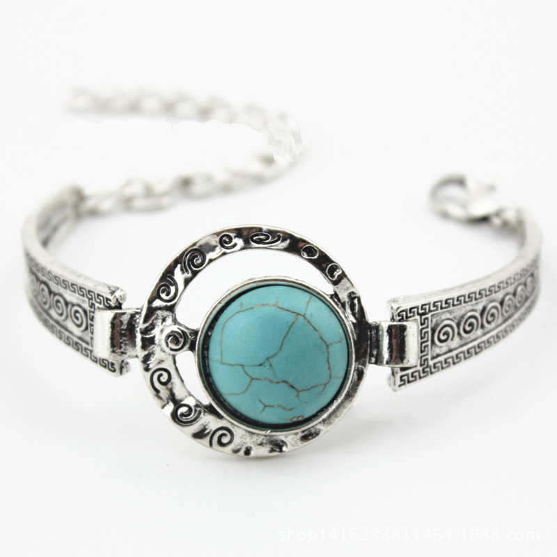European And American Retro Turquoise Bracelet Alloy Bracelet Bohemia