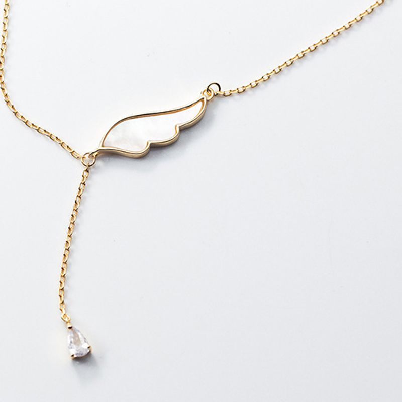 Simple Literary S925 Silver Wings Necklace