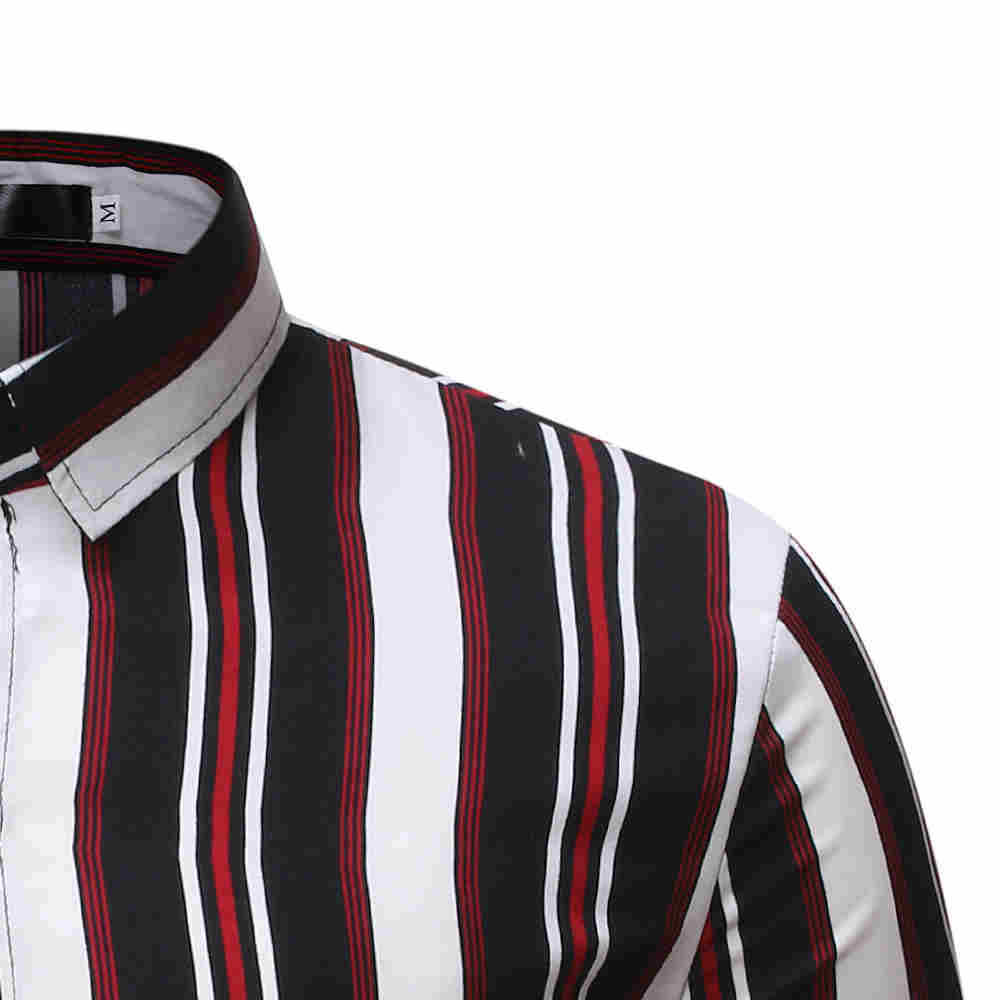 Men's Casual Beach Street Style Fashion Striped Color Block Short Sleeve Shirt
