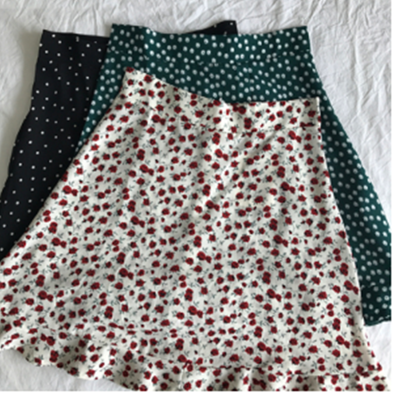 Title 4, Floral Skirt Female A-line Skirt Holiday Style ...