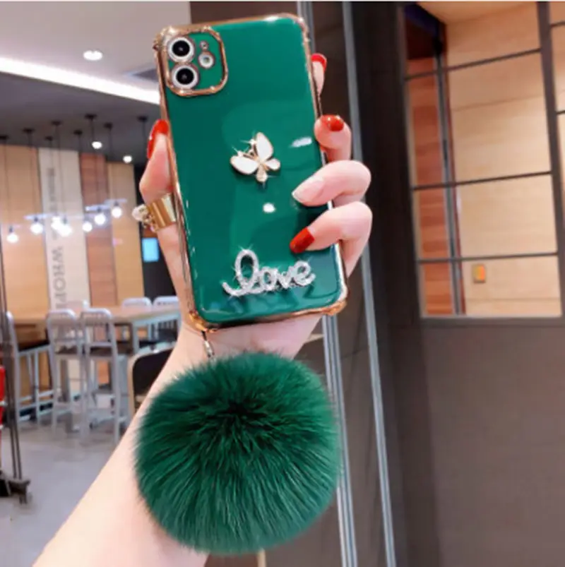 Plush Ball Soft Silicone Anti-drop Cover Phone Case