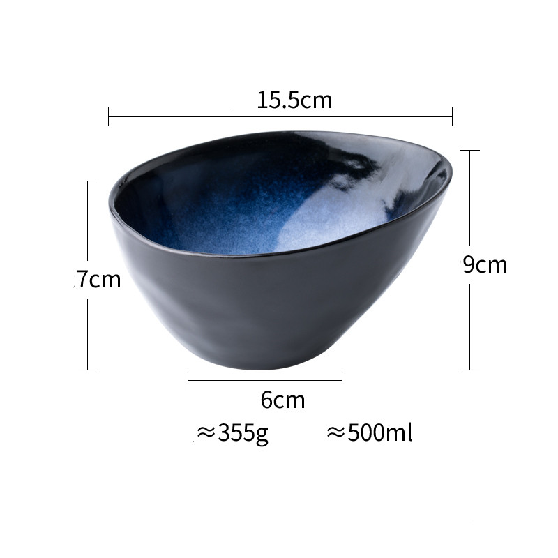 Household Personality Hot Pot Bowl Snack Noodle Bowl Oblique Mouth Cold Vegetable Bowl