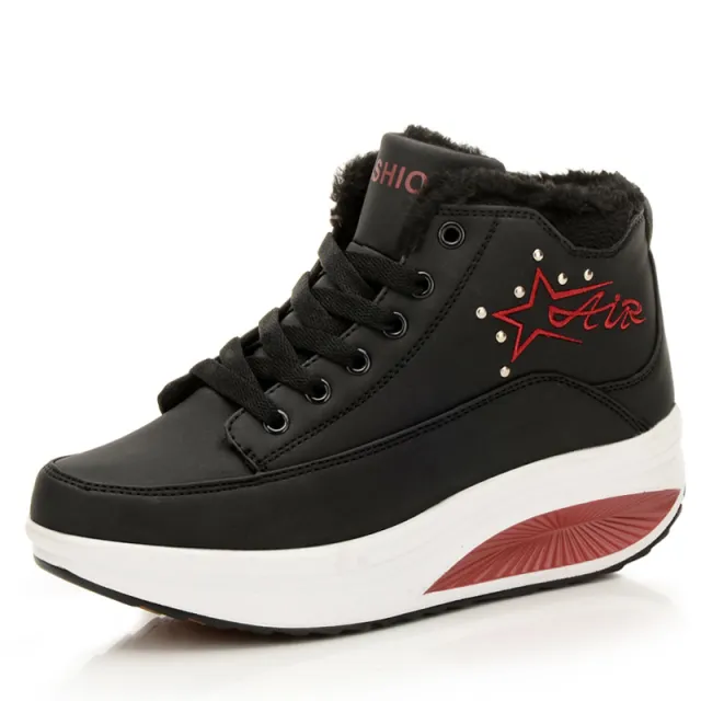 Autumn And Winter Ladies Plus Velvet Rocking Shoes Black - Shop at LoveMi