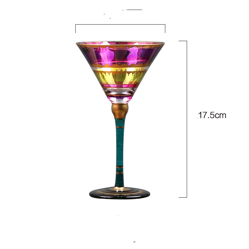 European Style Painted Red Wine Glass Goblet