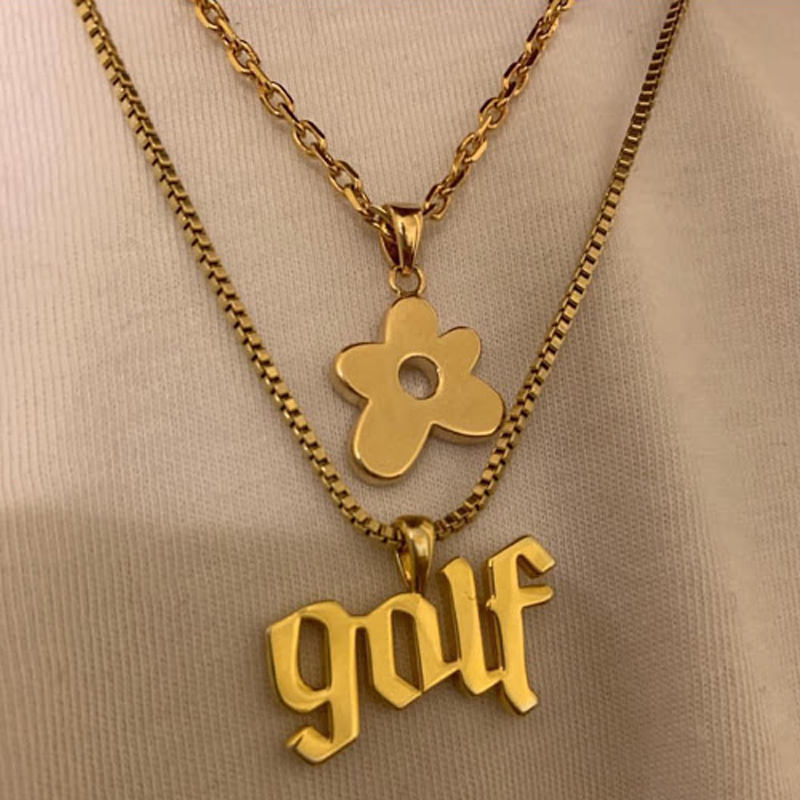 Gold Letter Necklace, Hip Hop Fashion Accessories, European And American Style