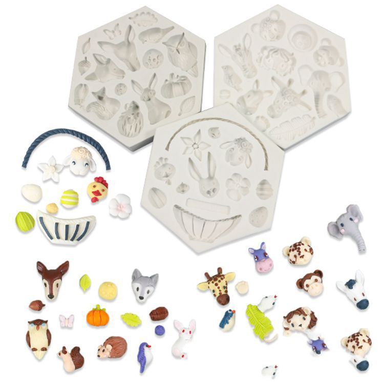 Silicone Mold Fondant Chocolate Candy Soap Easter Christmas Mould Oven Steam Useful Cake Decorating Tools Resin