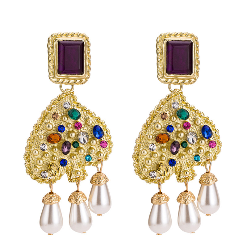 Vintage Bohemian Big Heart Necklace Lady