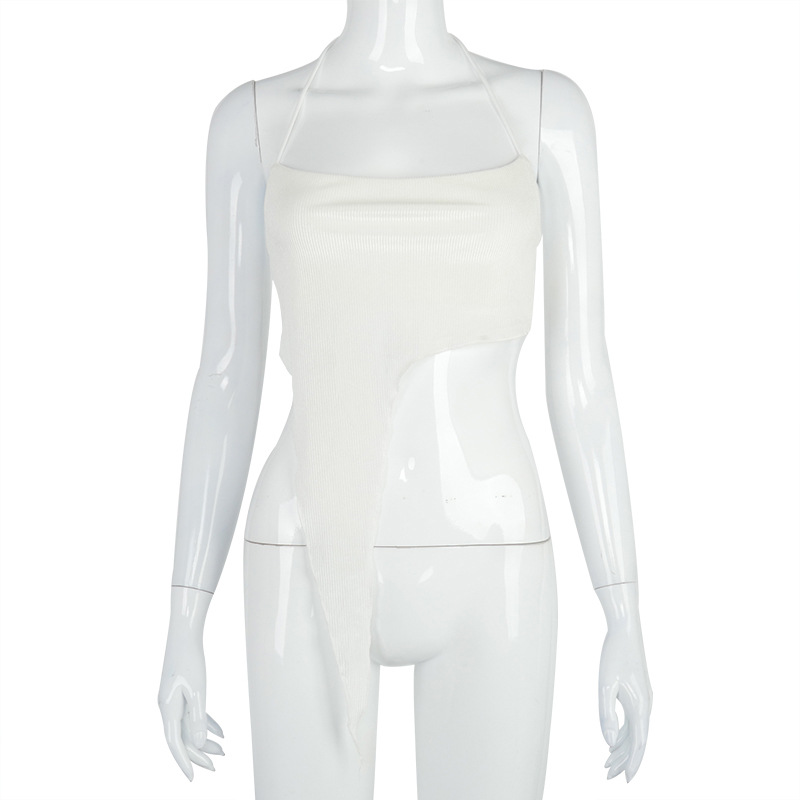 Halter neck tie sexy chest wrap small sling irregular