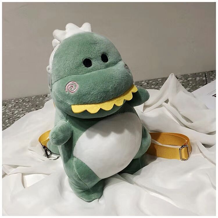 Cute Dinosaur Bag | Green Plush Dino Purse