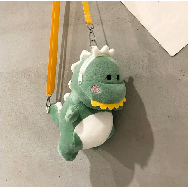 Cute Dinosaur Bag | Green Plush Dino Purse