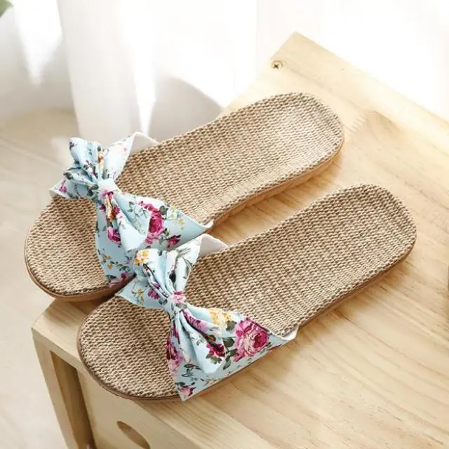 Home Slippers Indoor Summer Slippers Bottom Non Slip European Style Lazy Blue - Shop at LoveMi