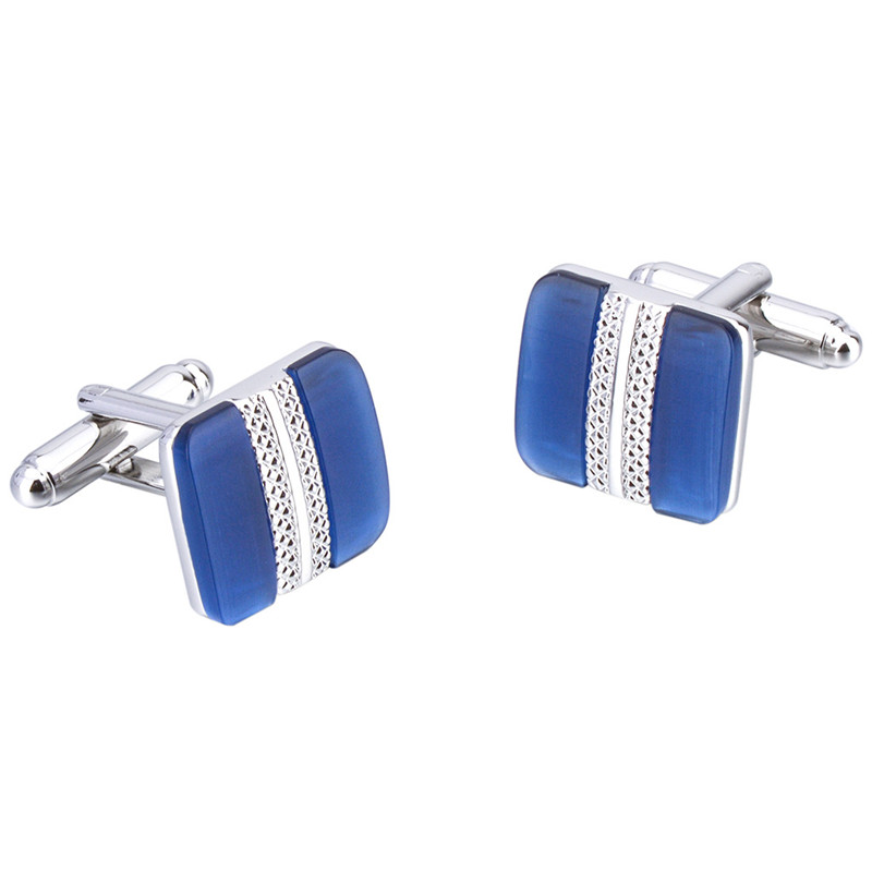 Blue Opal French Cufflinks, picture 2 of 4