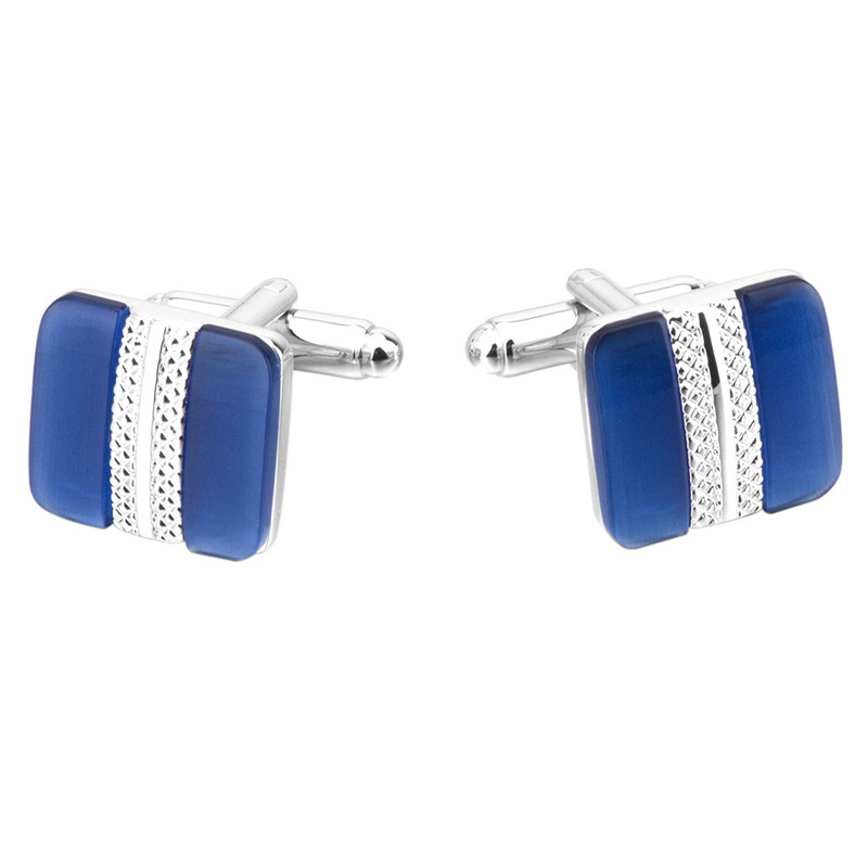 Blue Opal French Cufflinks