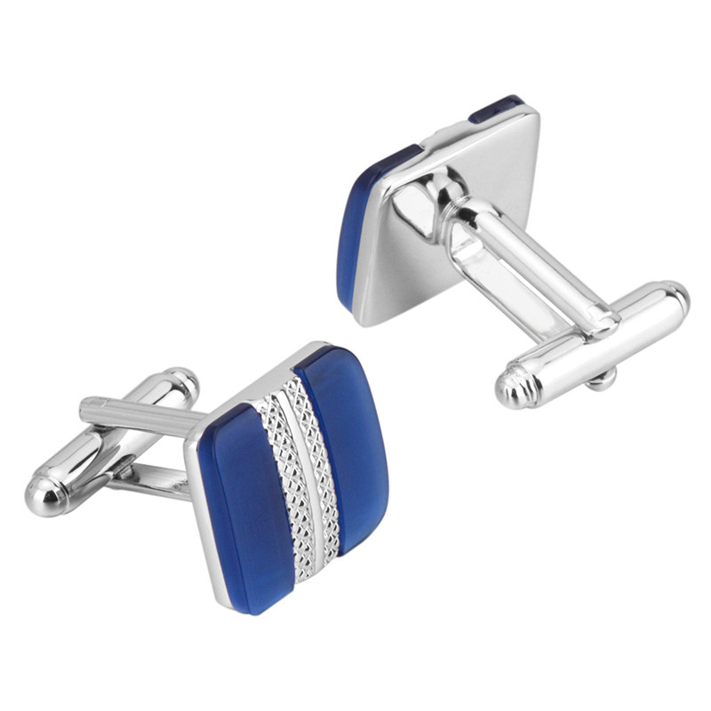 Blue Opal French Cufflinks, picture 3 of 4