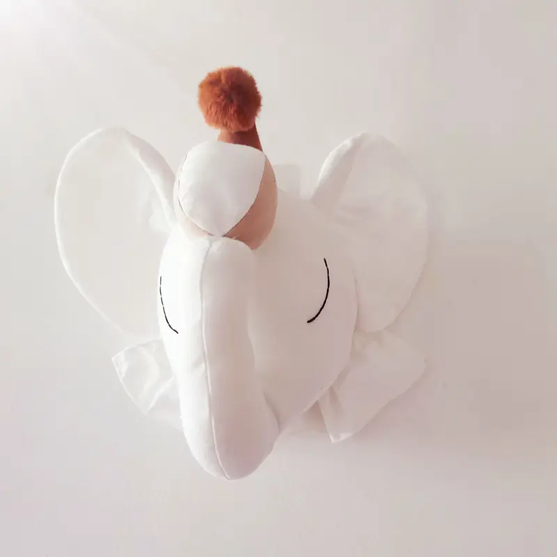 Creativity Plush Elephant Head Wall Ornament