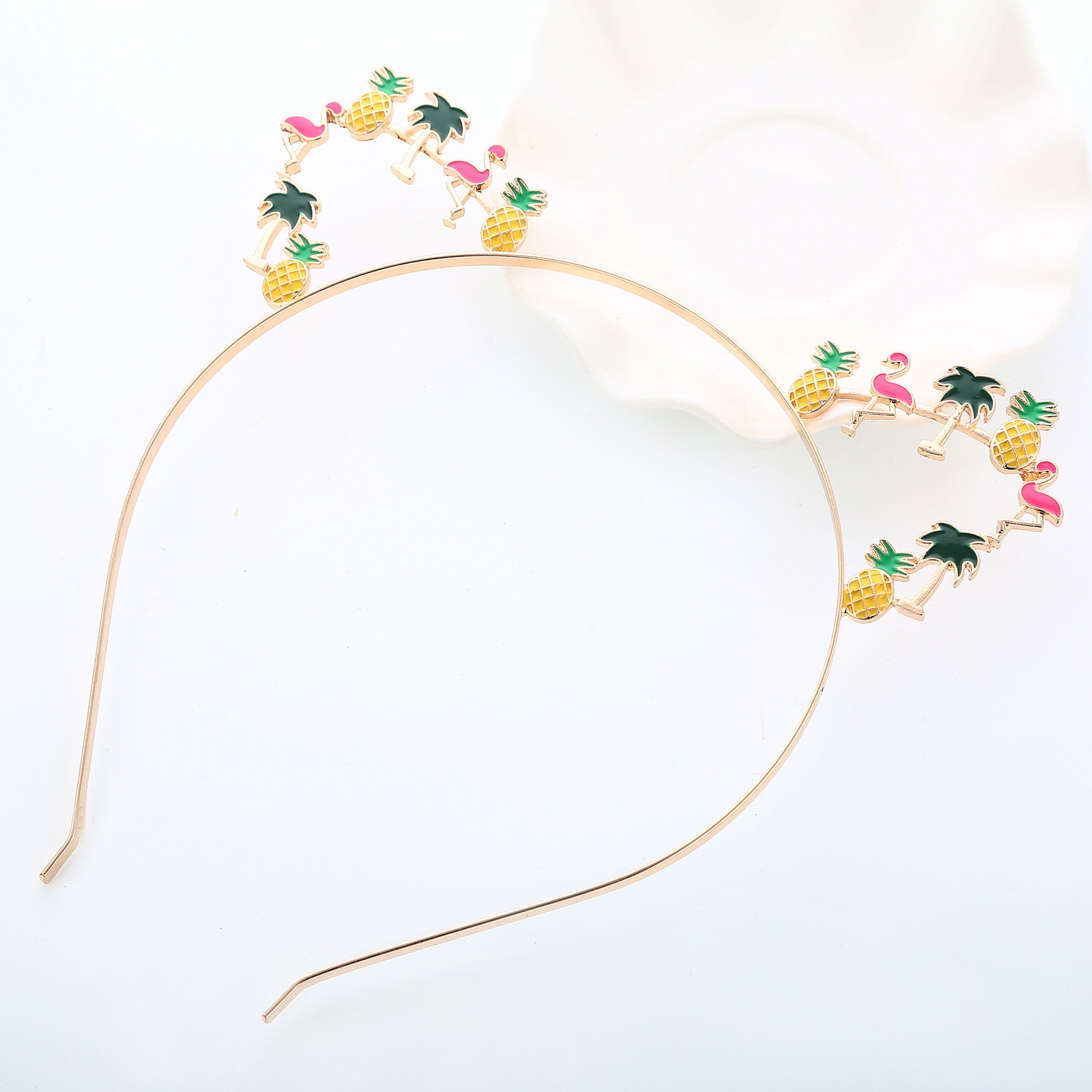 Pineapple Coconut Tree Flamingo Painting Oil hair Band