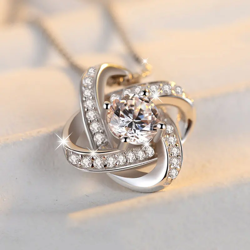 925 Sterling Silver Necklace for Women Forever Heart AAA