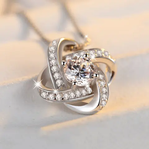 925 Sterling Silver Necklace for Women Forever Heart AAA