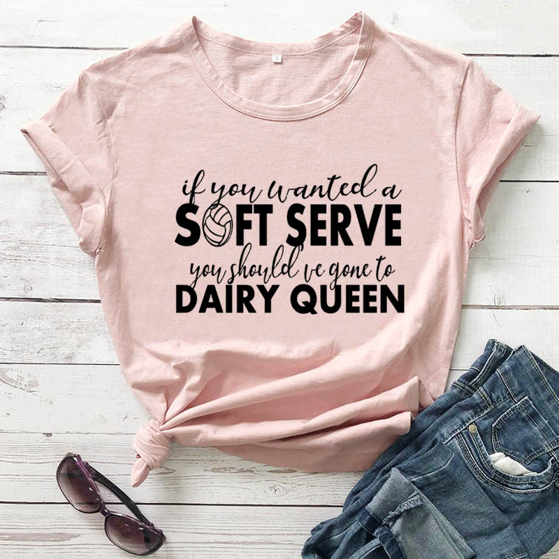 T-shirt If You Wanted A Soft Serve Men's and Women's Letter Short Sleeve
