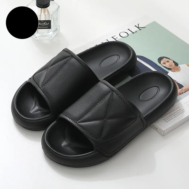 Summer Non-slip Trend Soft Bottom Outdoor Slippers - Black