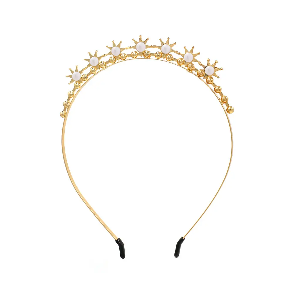 Metal Inlaid Pearl Headband Star Inlaid Diamond Headband Hair Accessories