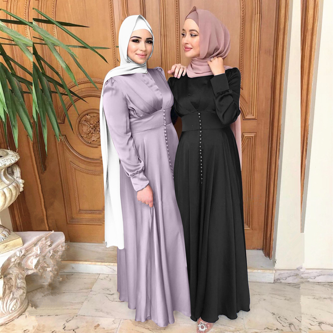 Feminine Waist Beaded Dress And Elegant Satin Dress