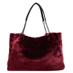 Plush Handbags Handbags Europe And America - Red - View 1