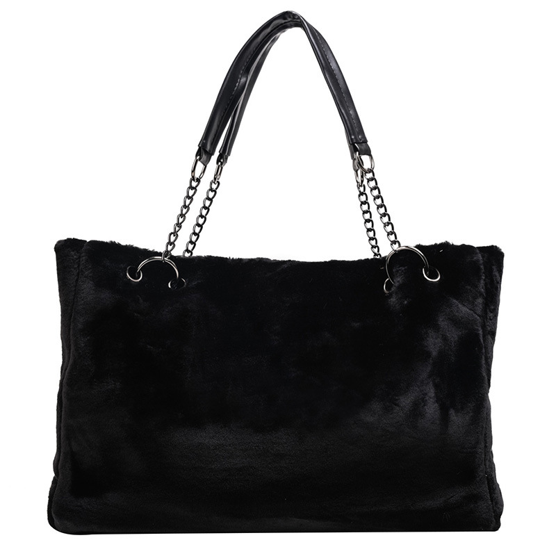 Plush Handbags Handbags Europe And America Black - Shop at LoveMi