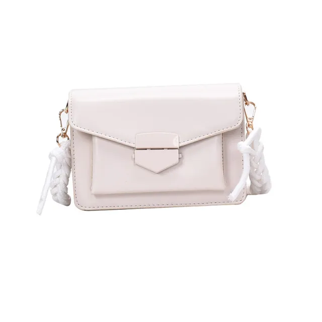 One Shoulder Messenger Bag Fashion Simple Small Square Bag Beige - Shop at LoveMi